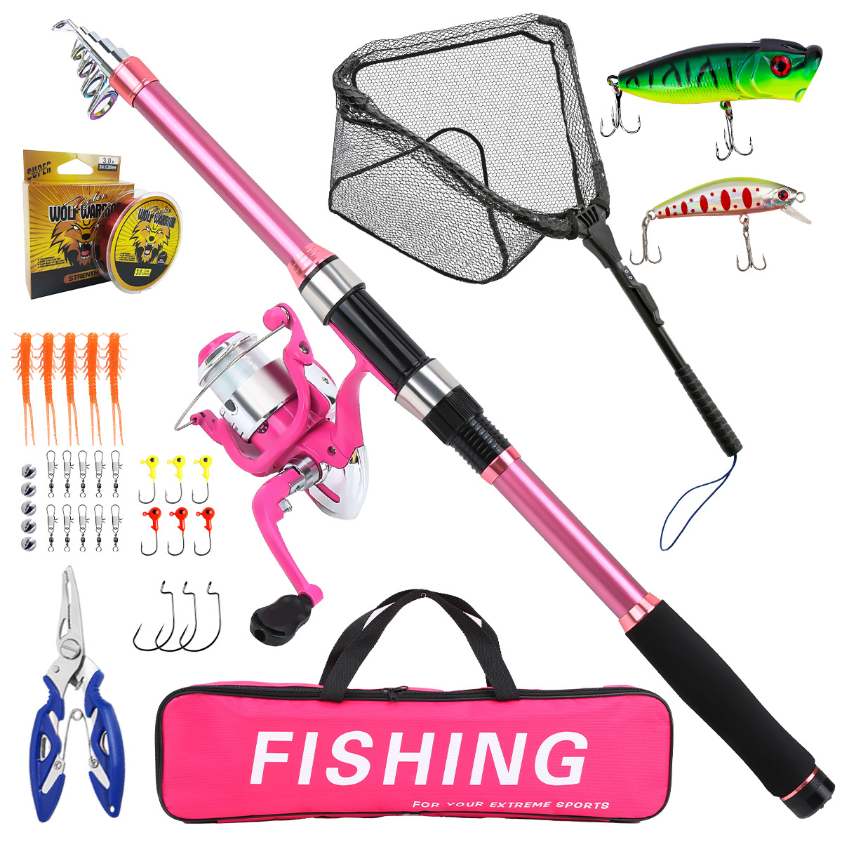 Fishing Pole Set Full Kits Wit - Fishing Rod Combo review and price