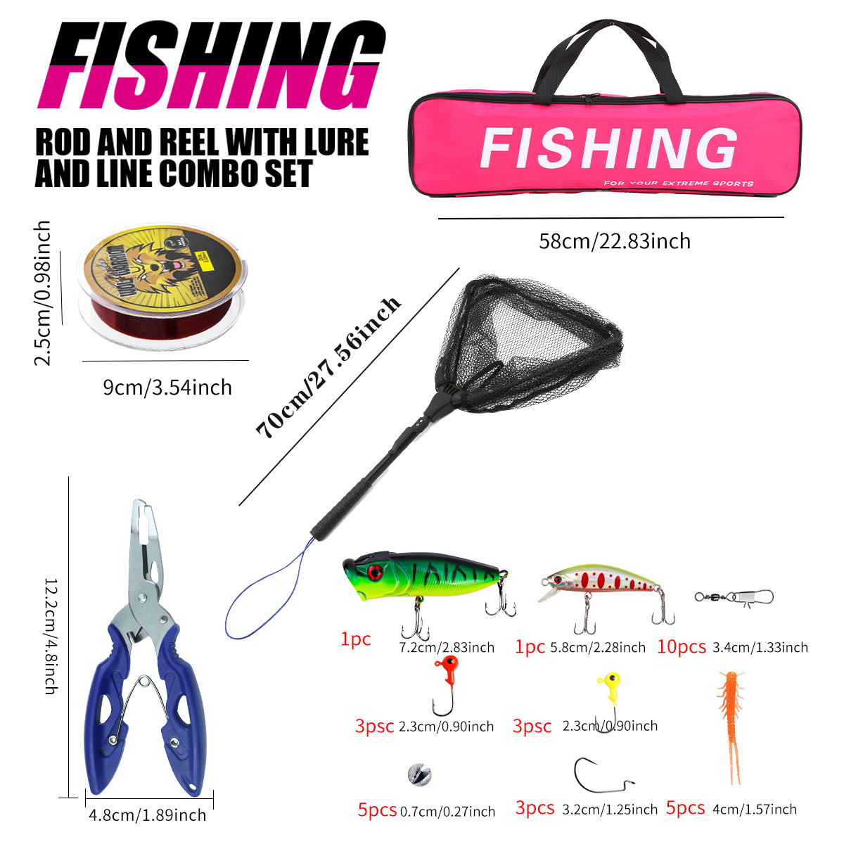 Fishing Pole Set Full Kits Wit - Fishing Rod Combo review and price