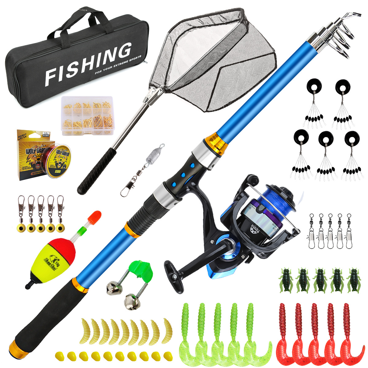 2.1-3.6M Telescopic Glass Fibe - Fishing Rod Spinning review and price